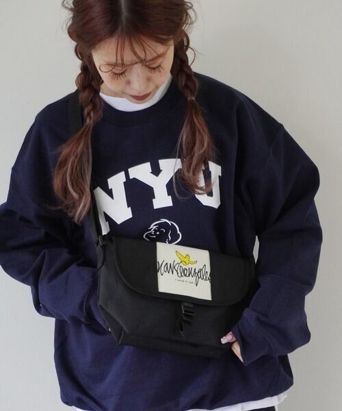 【(What it isNt)ART BY MARKGONZALES / (ワットイットイズント) アートバイ マークゴンザレス 】 フラップ ショルダーバッグ ブラック/ホワイト 2H9-63190