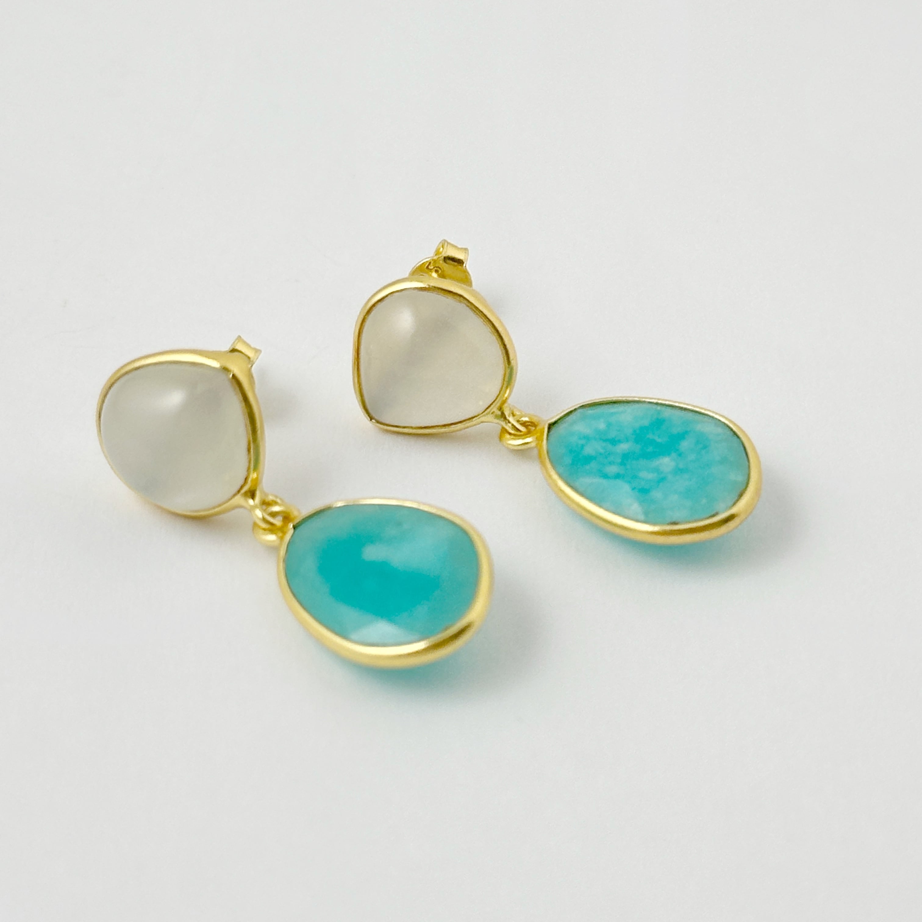 Gold Coating 2 ストーンピアス ムーンストーン＆アマゾナイト