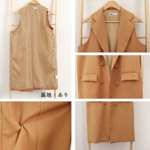 トレンチ ジレ レディース ロング アウター 秋冬 ベスト おしゃれ きれいめ 大人 かわいい ビジネス オフィス OL 通勤 カジュアル 大人可愛い 大人女子