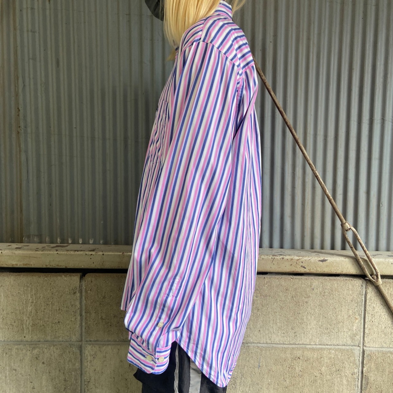 BURBERRY LONDON バーバリー ストライプ 長袖シャツ メンズM 古着 