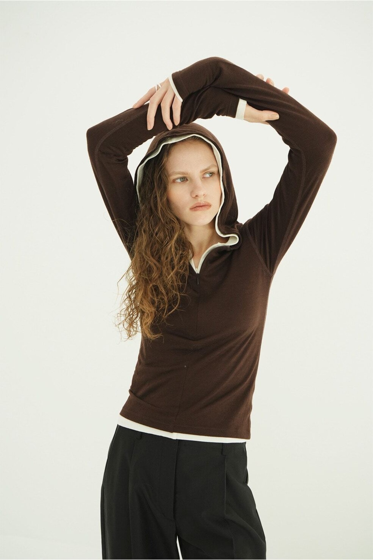 CLANE HALF ZIP WOOL HOODED TOPS 3色展開