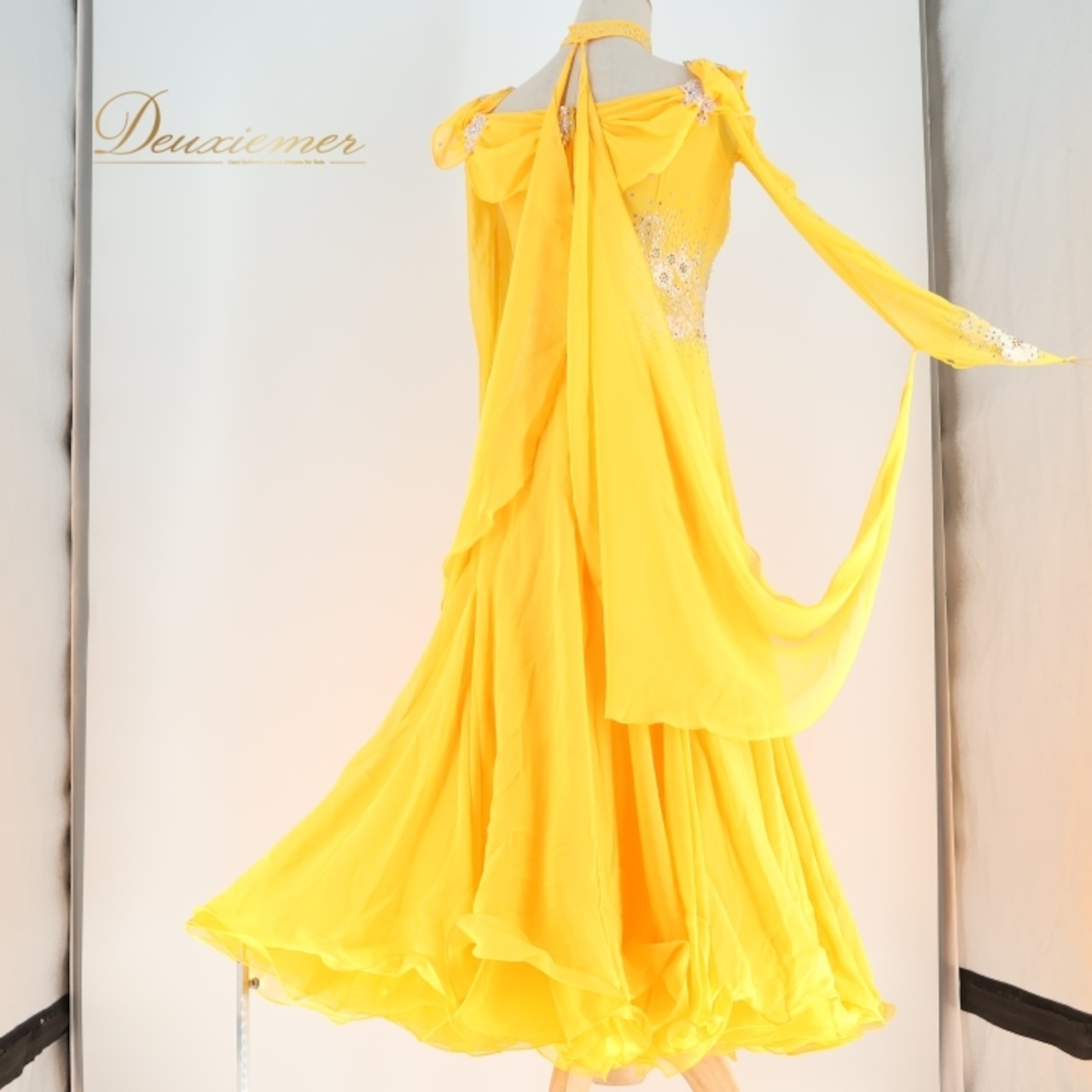 社交ダンス 衣装 スタンダードドレス ワンピース ドレス フロート レース クリエイトサン Create-Sun デモ 競技 ダンス パーティ 発表会オレンジ系 おしゃれ フェスティバル エレガント 可愛い ドレスアップ 女性用 社交ダンス衣装 ステージ衣装 競技用ドレス