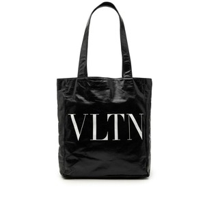 ヴァレンティノ VLTNロゴ トートバッグ ショルダーバッグ ブラック レザー レディース VALENTINO 【中古】