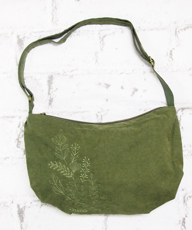 ナチュラルなお花刺繍斜め掛けバッグ フラワーエンブロイダリーショルダーバッグ
