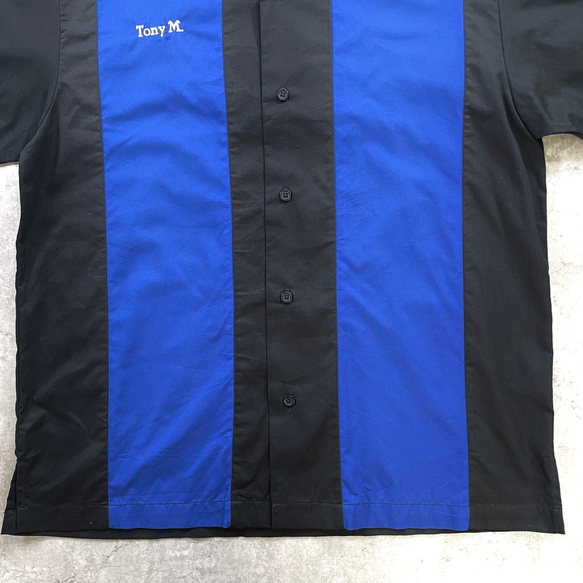PORT AUTHORITY ツートンカラー 開襟 ボウリングシャツ メンズM 古着