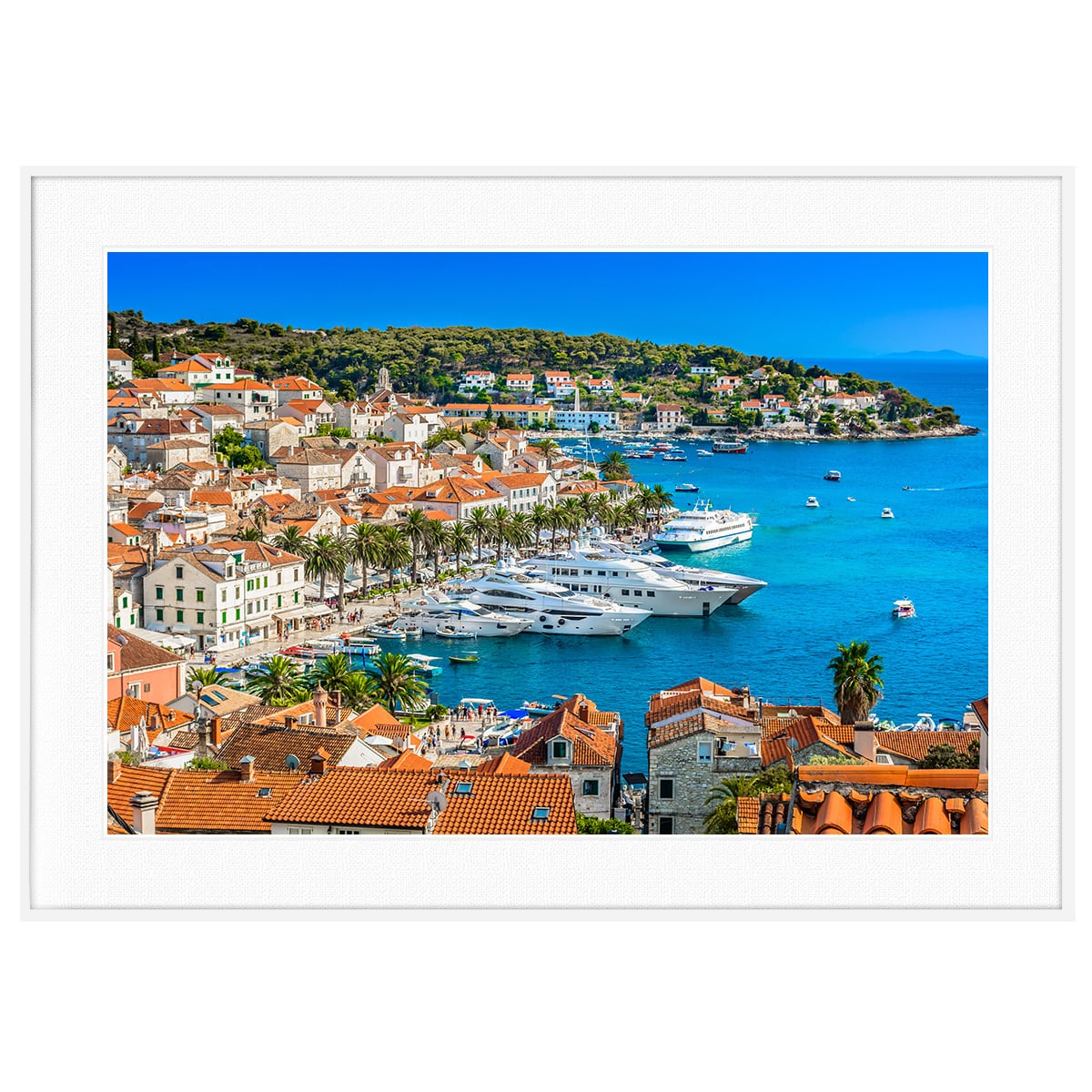 クロアチア写真 フヴァル島の港 インテリアアートポスター額装 AS4712