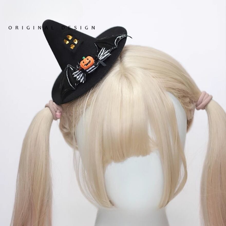 ハロウィン 魔女 三角帽 ヘアアクセサリー パンプキン イベント パーティ