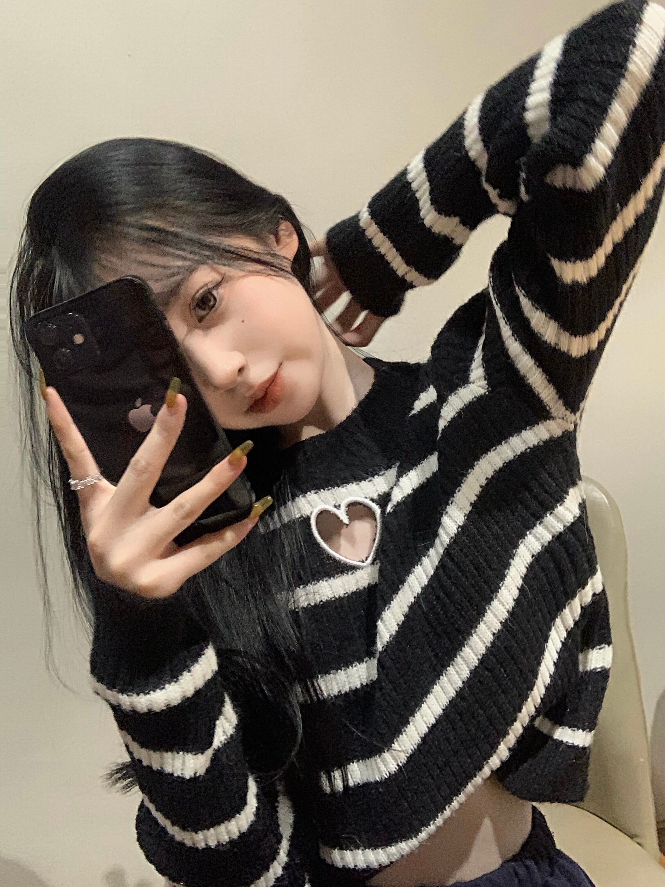 オータムストライプスリムニット 秋物 モンロー51762702952