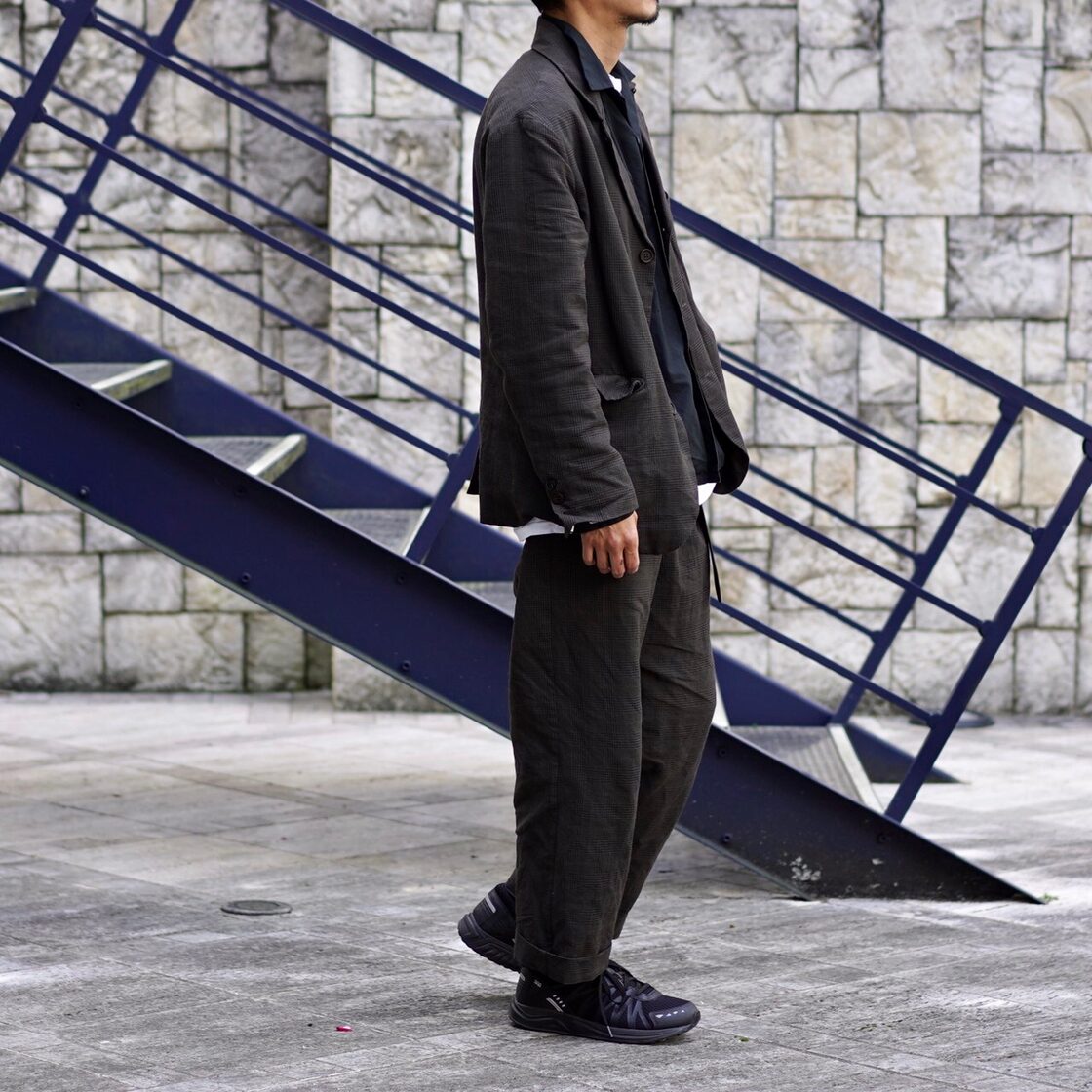 EVAN KINORI(エヴァン キノリ) / Elastic Pants-Wool/Paper Glen Check 