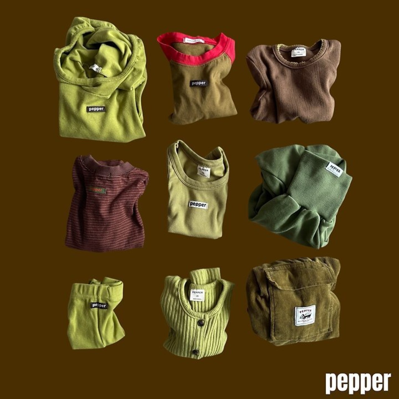 韓国子供服 / PEPPER / 26Autumn / 抹茶フード付きパーカー / 秋服 *XS~XL *