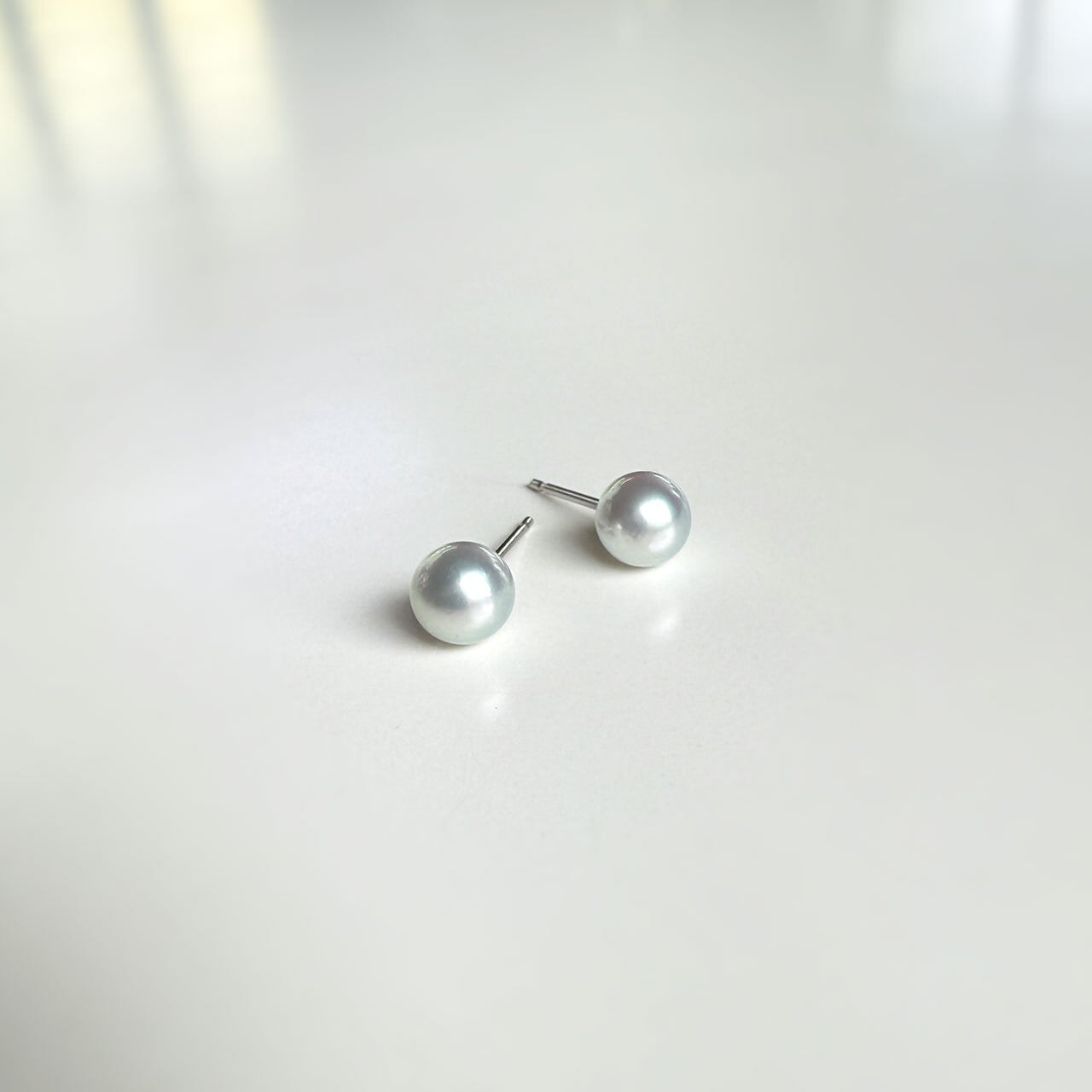 Pt900 アコヤナチュラルブルーグレーパール ピアス | atelier-N2