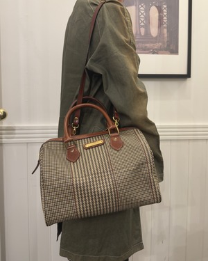 Ralph Lauren / vintage plaid mini boston bag.(US)