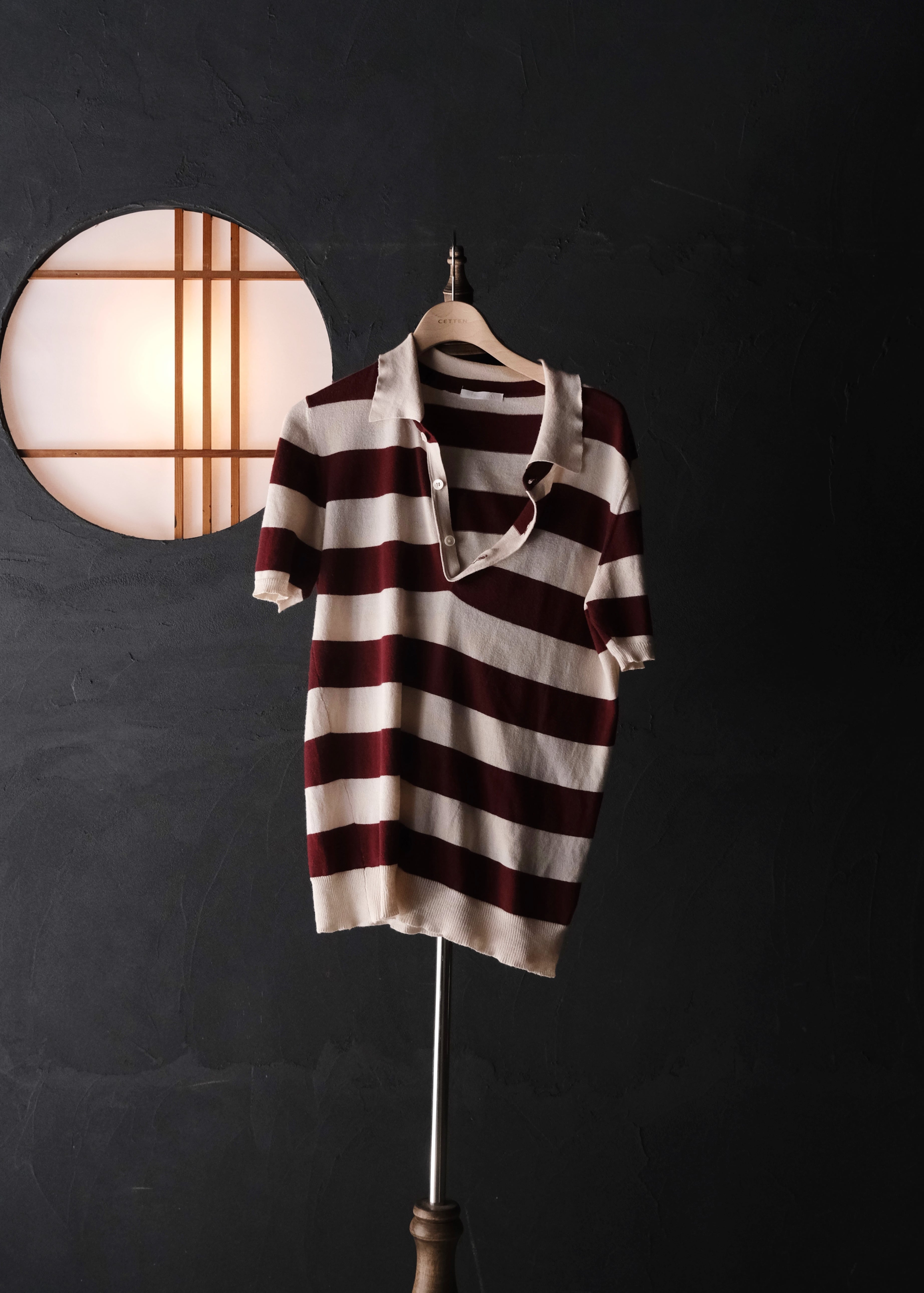 HELMUT LANG 98SS short sleeves border polo knit top | CETTEN