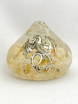 宝珠（銀の龍）～様々な願いが叶う～【ゴールドルチル・シトリン・水晶】金運・財運アップ♪