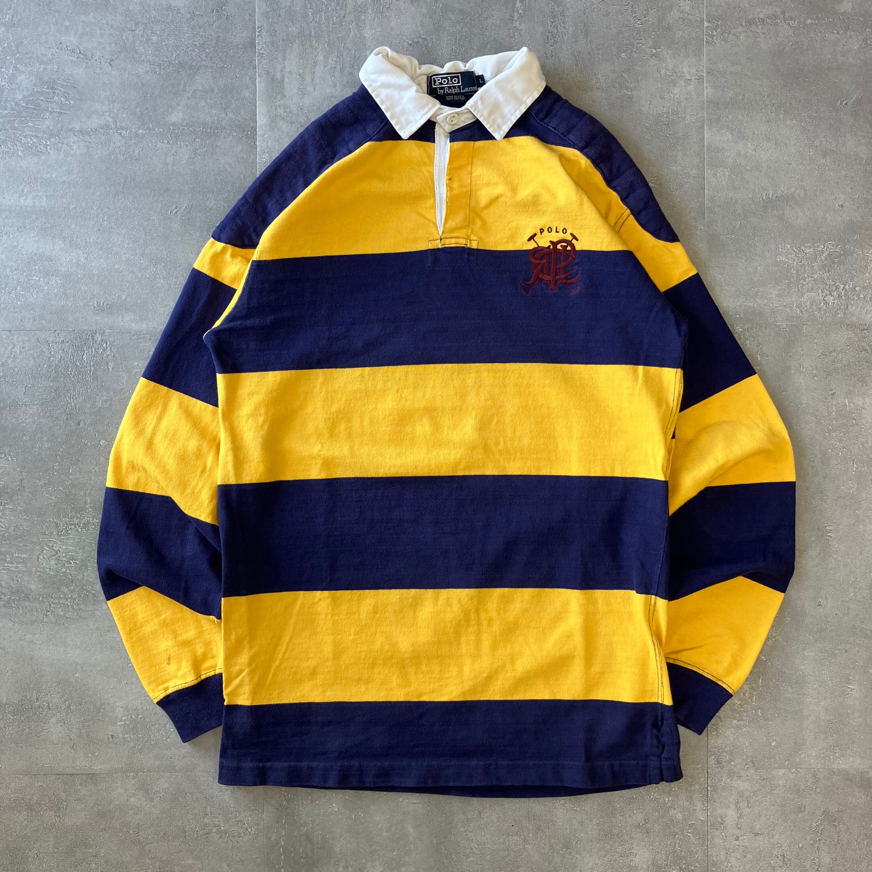 ポロラルフローレン ラガーシャツ ボーダー エルボーパッチ 刺繍 No.1484
