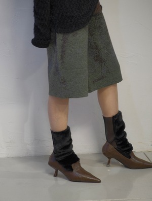 Nuance Jacquard Half Knit Pants / KHAKI BROWN