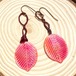 ItemA86 ヴェネチアンビーズのピアス リーフ Rosa(ピンク色)