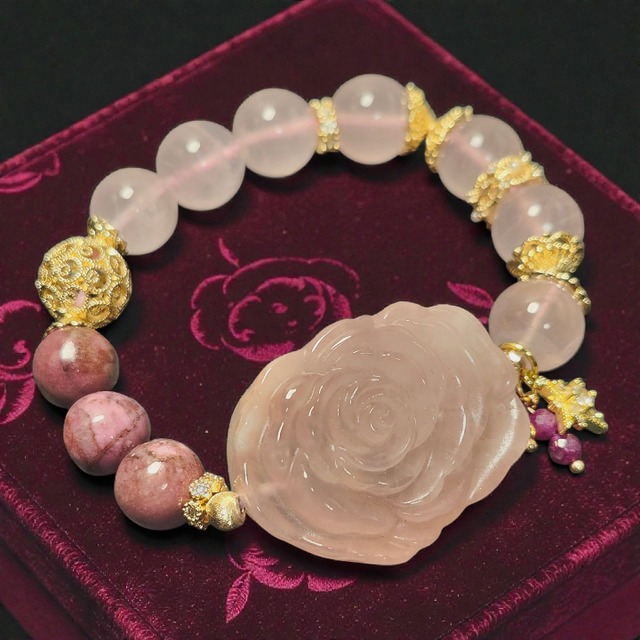 アイリスクォーツ ローズカット ローズクォーツ フレイム32 Rose