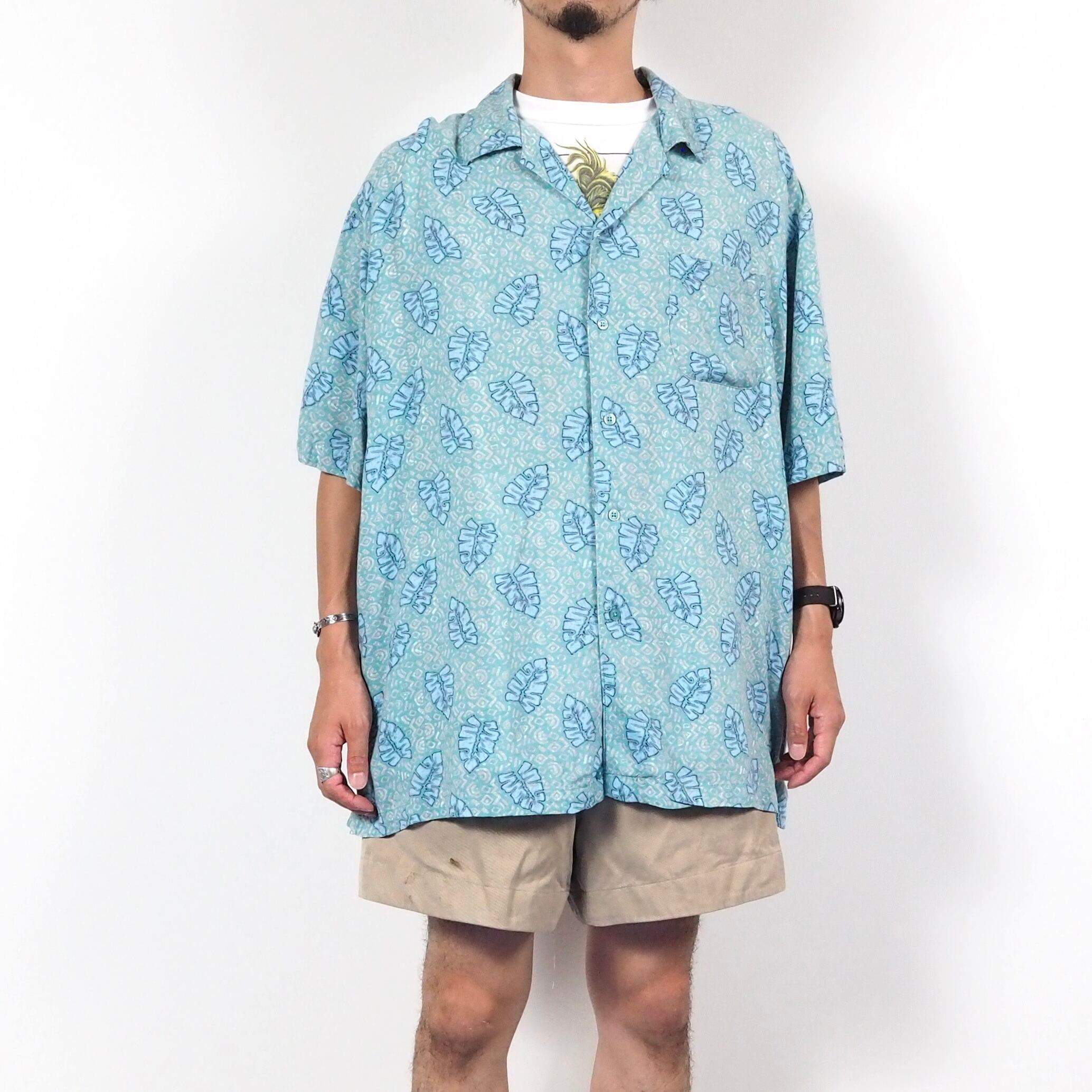 Polo by Ralph Lauren CALDWELL silk/cotton open collar S/S shirt L
