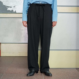 ULTERIOR(アルテリア) 26AW "WASHED SUPER FINE WOOL VIYELLA DRAWSTRING PANTS" -BLACK-