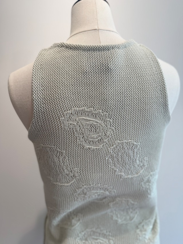 TAN/26SS-11 PAISLEY KNIT TANK TOP MIST BLUE