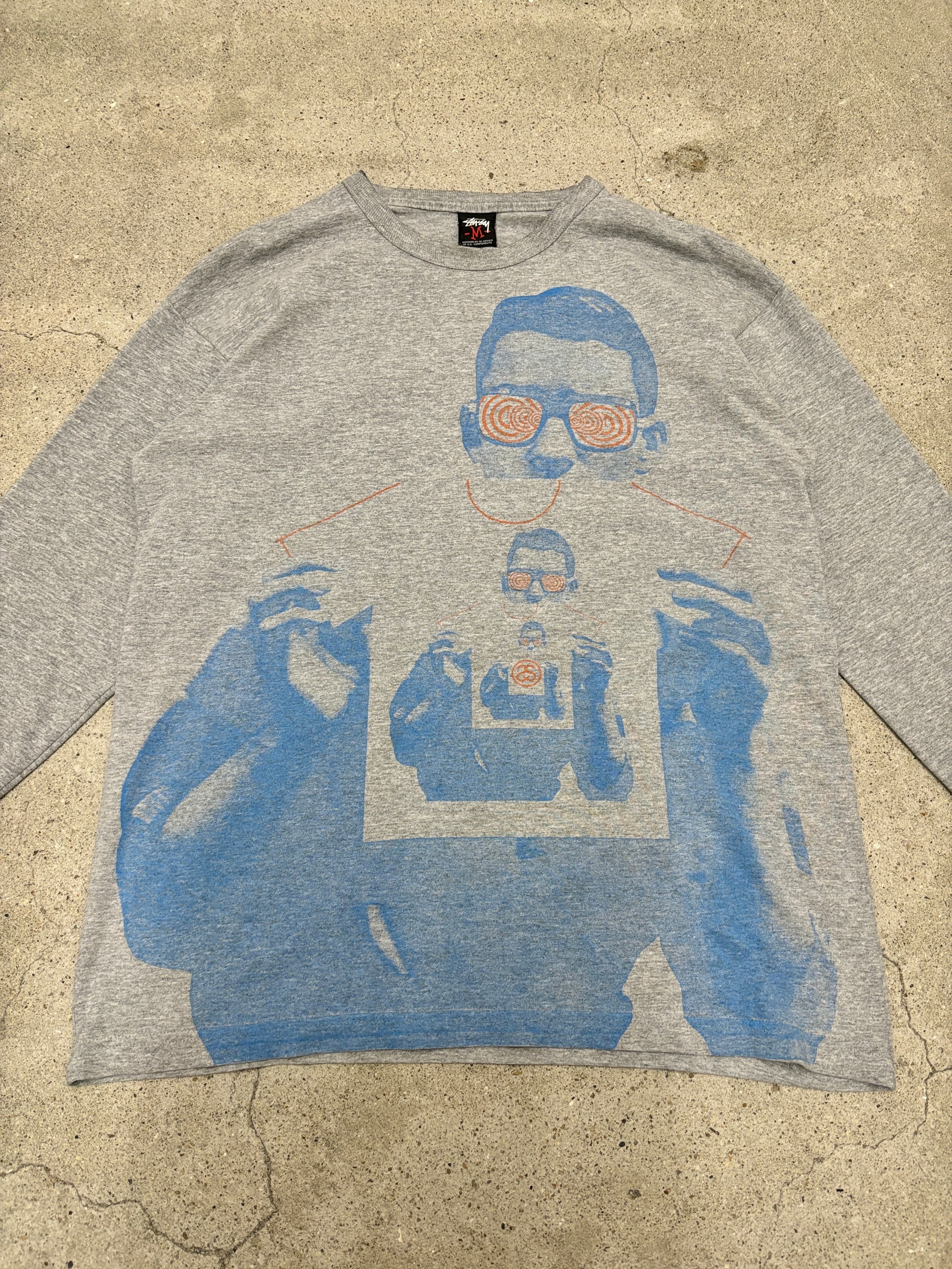 00～10s STUSSY × BRENT ROLLINS/Graphic print L/S Tee/M