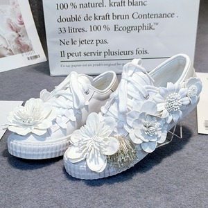 flower＆stone decoration campus  sneakers＊S-358