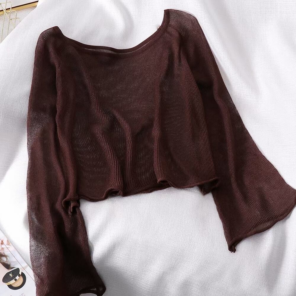 クロップド シースルーカットソー　 AJ−4Z4039-103