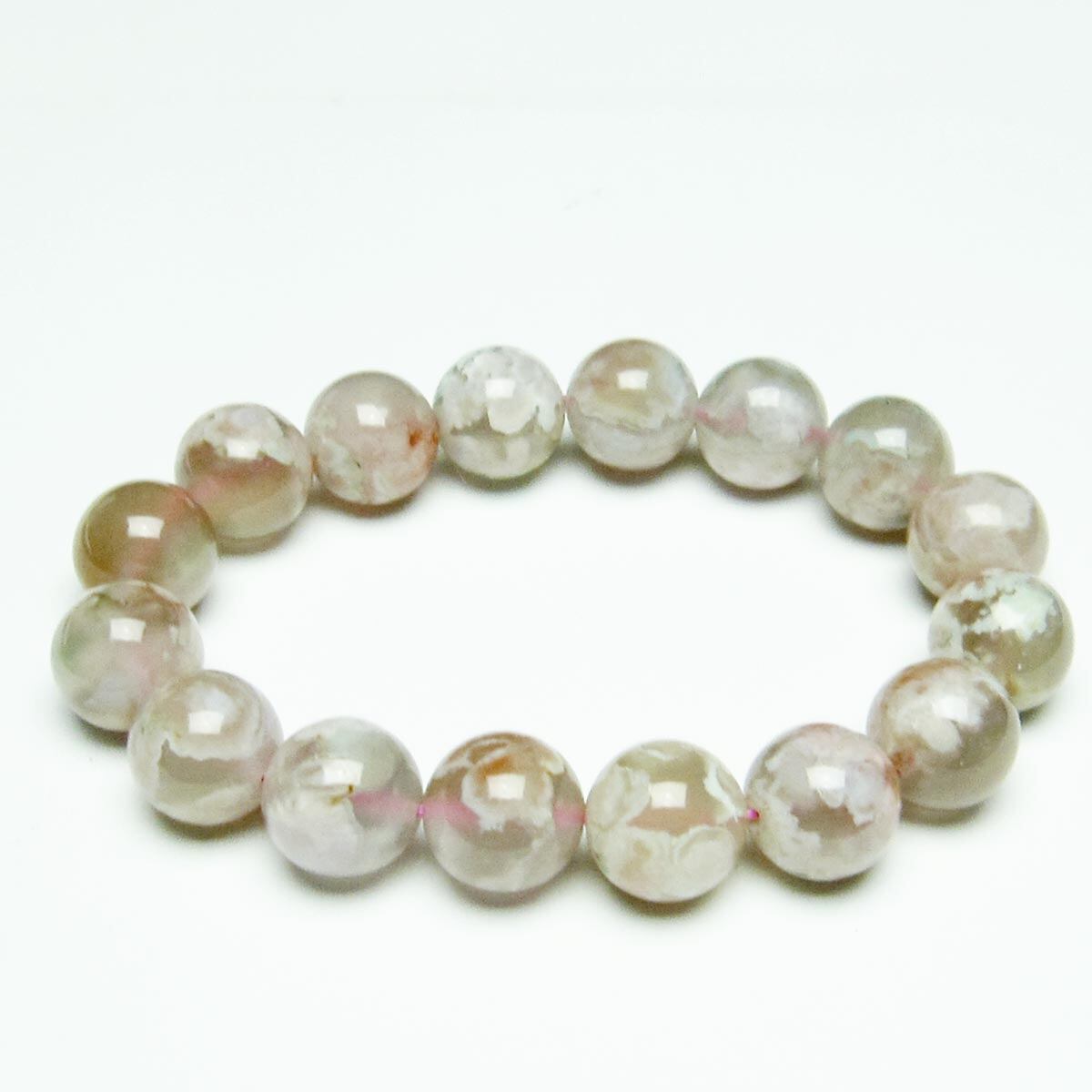 チェリーブロッサムアゲート ブレスレット 桜瑪瑙 14mm [M便 1/10] 111-26411