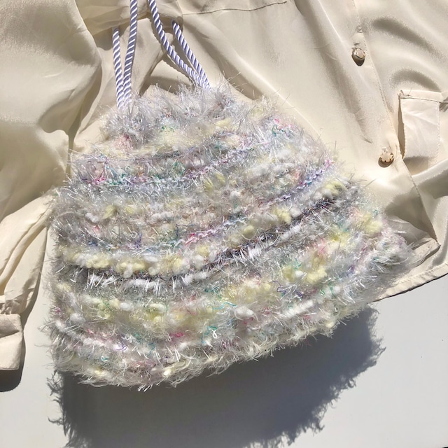 hand knit bag :yellow