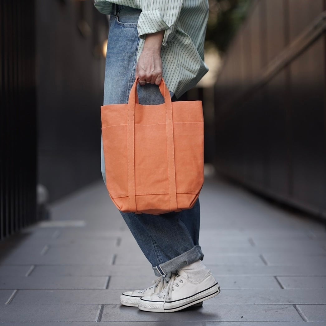 AMIACALVA(アミアカルヴァ) WASHED CANVAS 4POCKETS TOTE(TS) ORANGE AMIACALVA(アミアカルヴァ) WASHED CANVAS 4POCKETS TOTE(TS) ORANGE