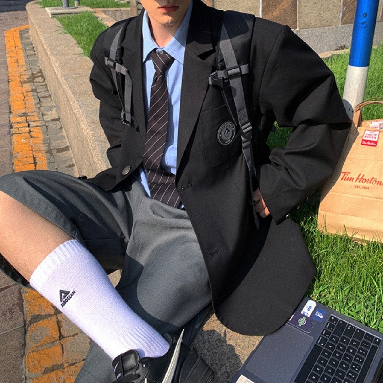 ライトブルーカレッジロゴシャツ　1104