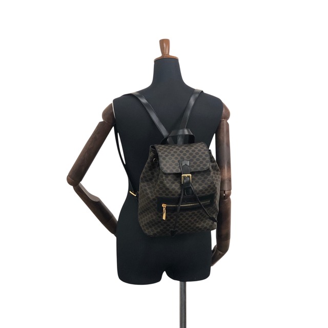 CELINE セリーヌ マカダム リュック ブラック ロゴ PVC レザー バックパック vintage ヴィンテージ オールド ed4nn3