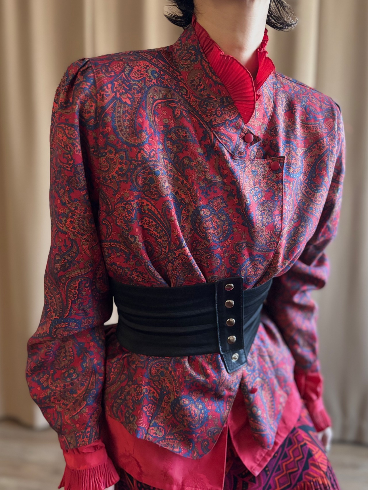 rétro style red set shirt-5180-3