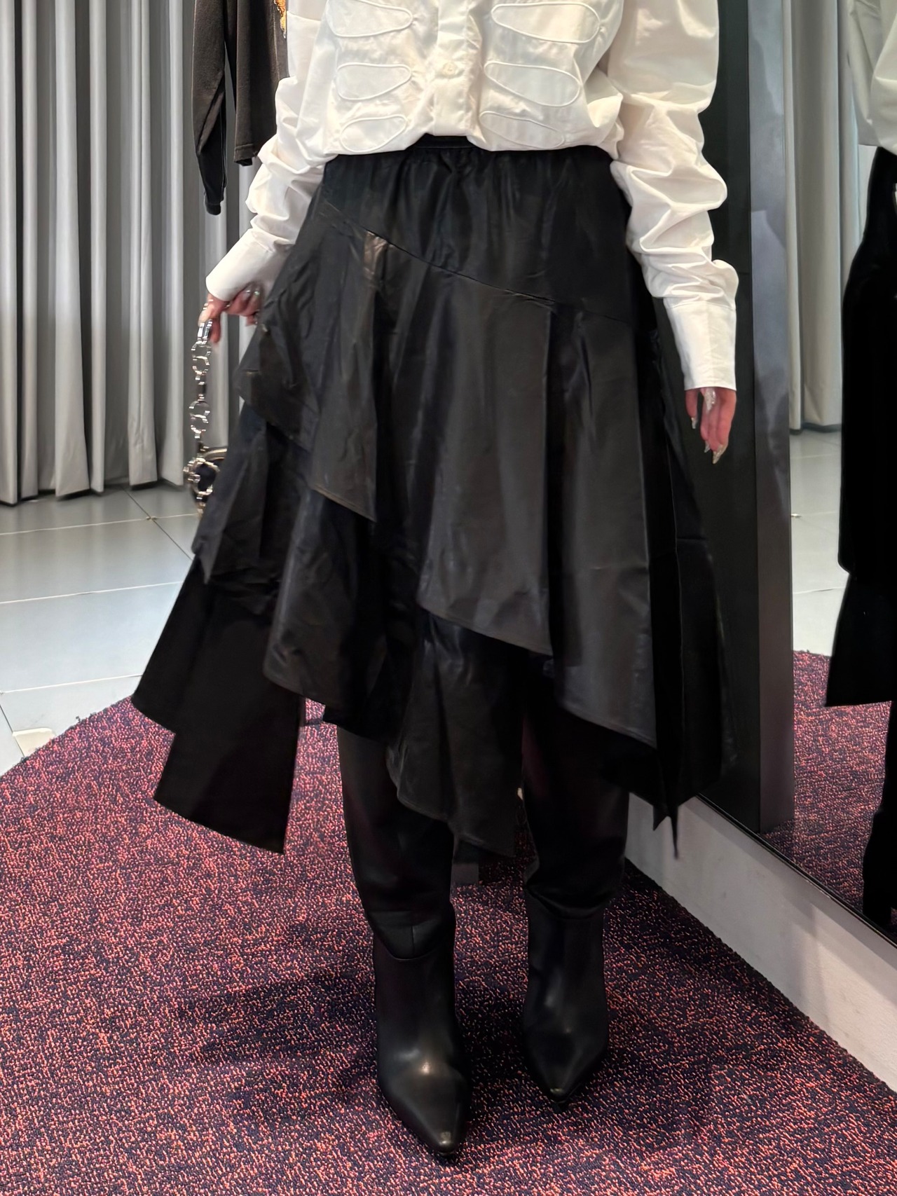 【26AW | WOMEN】Feng Chen Wang フェンチェンワン / スカート / Multi-Layered Midi Skirt　FWF22SK12 - 2