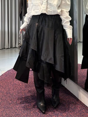 【26AW | WOMEN】Feng Chen Wang フェンチェンワン / スカート / Multi-Layered Midi Skirt　FWF22SK12