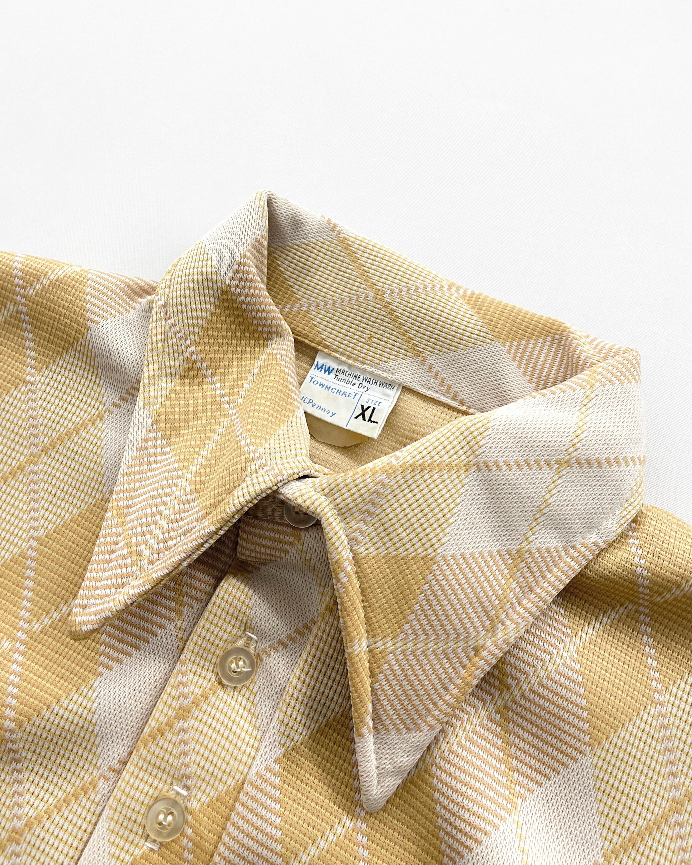 70s TOWNCRAFT Jacquard Pattern S/S Knit Polo | VOLAR