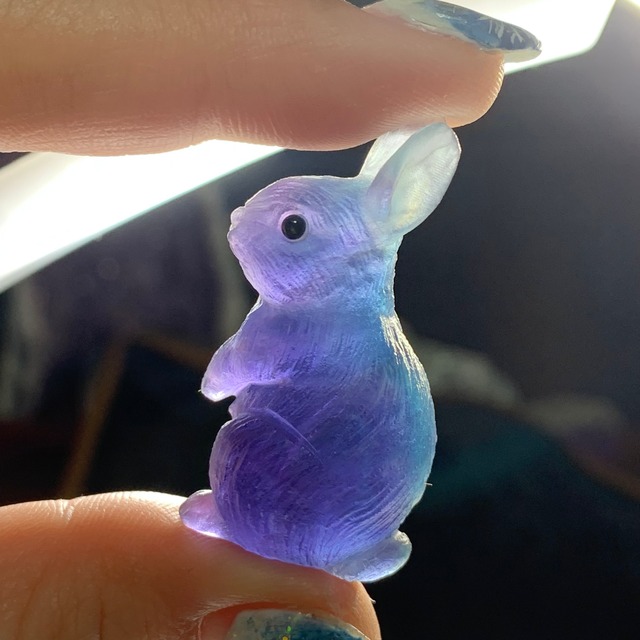 1.フローライト親子うさぎが住む世界☆