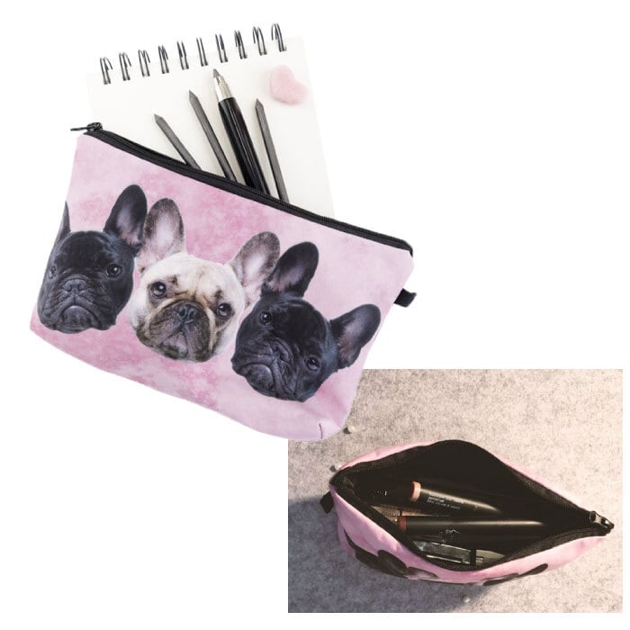 Km078g化粧ポーチ 小物入れ フレンチブルドッグ フレブル ブリンドル フォーン ポーチ 小物入れ 犬 犬柄 猫 グッズ 雑貨 化粧ポーチ かわいい おしゃれ マチあり フレンチブルドッグ パグ チワワ アニマル プレゼント Dearkm フレンチブルドック孔明