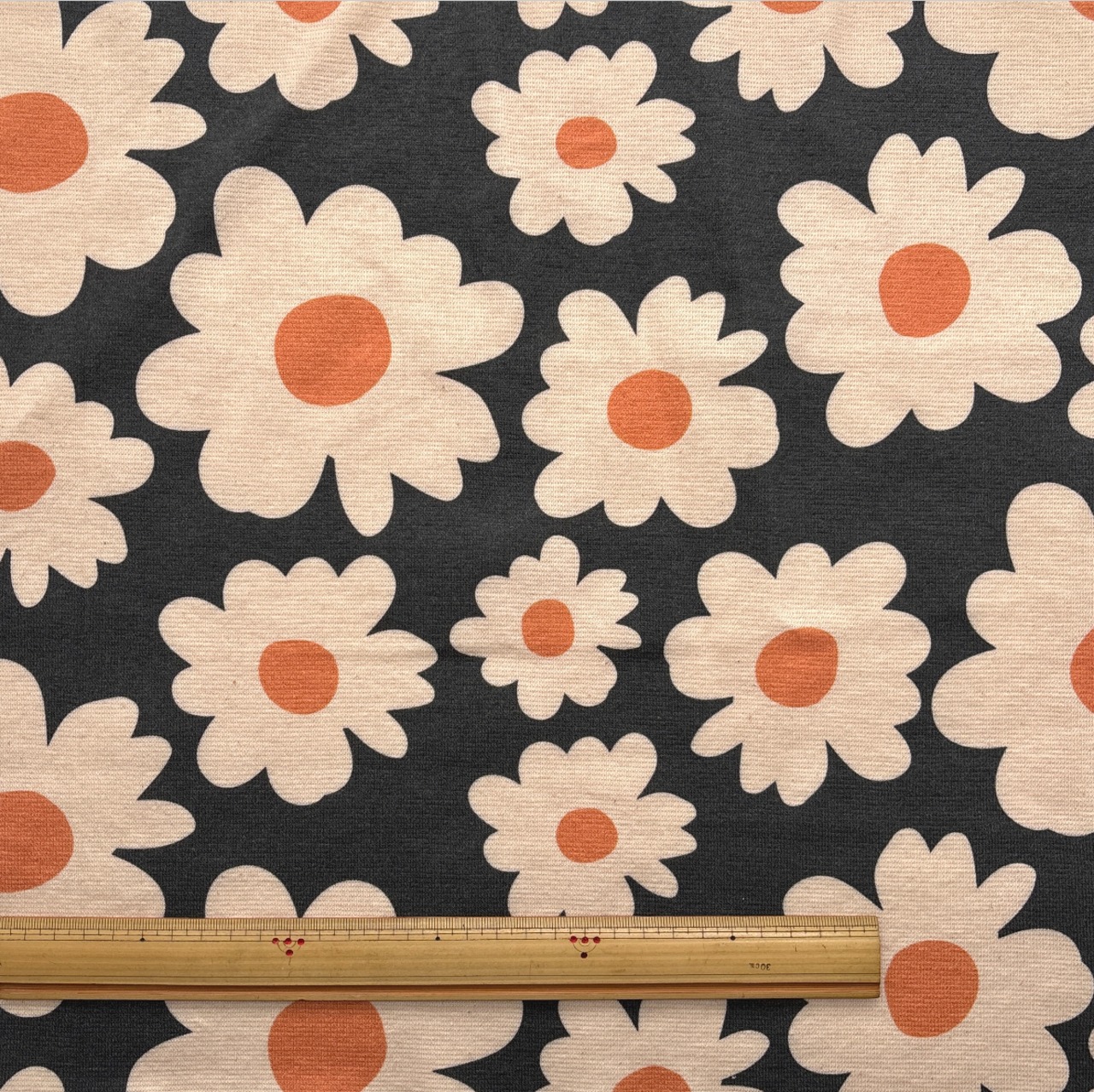 ★CT053◆オーダー50cm単位◆スパンフライスニット生地◆マレファブ◆花柄