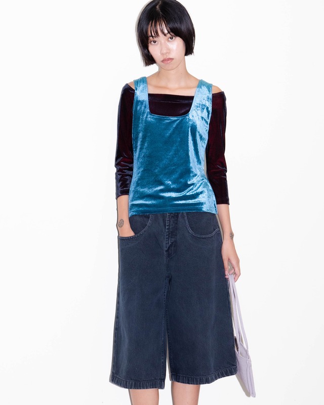 1990s square neck velour tank