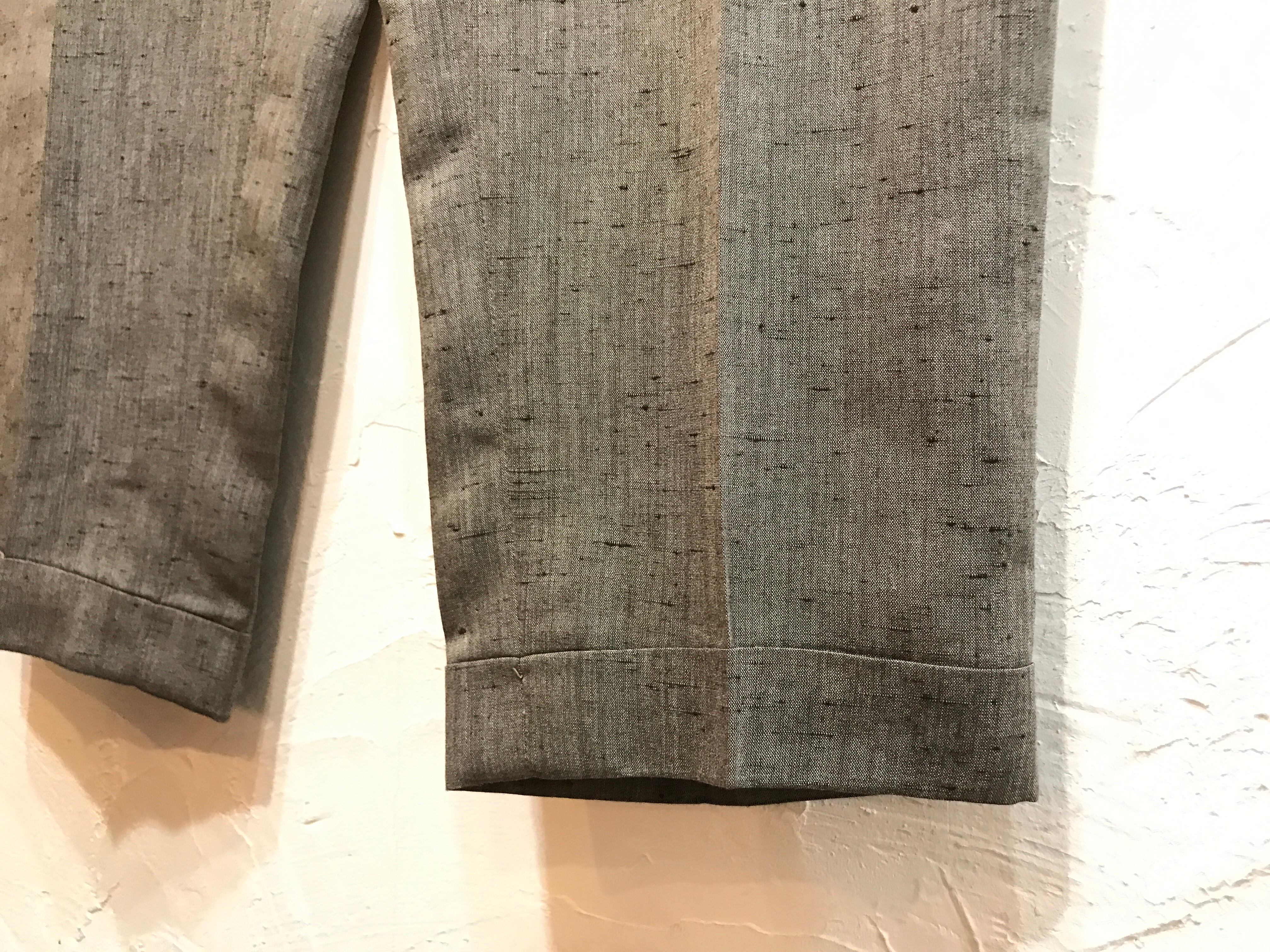 USED】50s Vintage タック コットンネップ スラックス ダブル グレー
