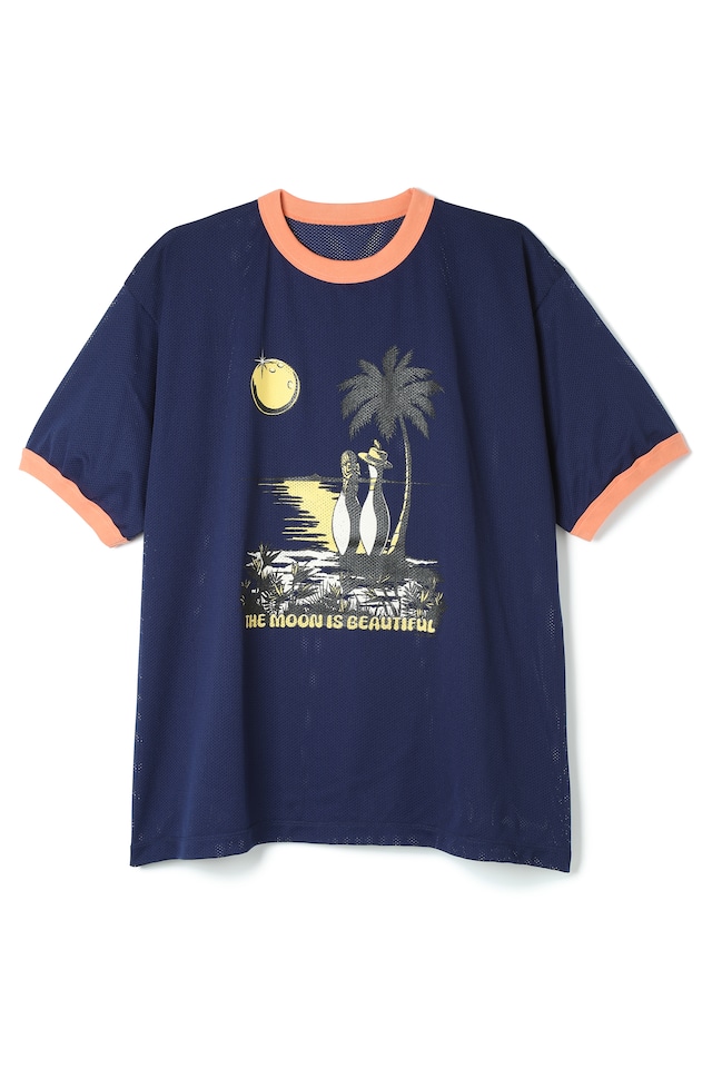 MESH RINGER T-SHIRTS NAVY