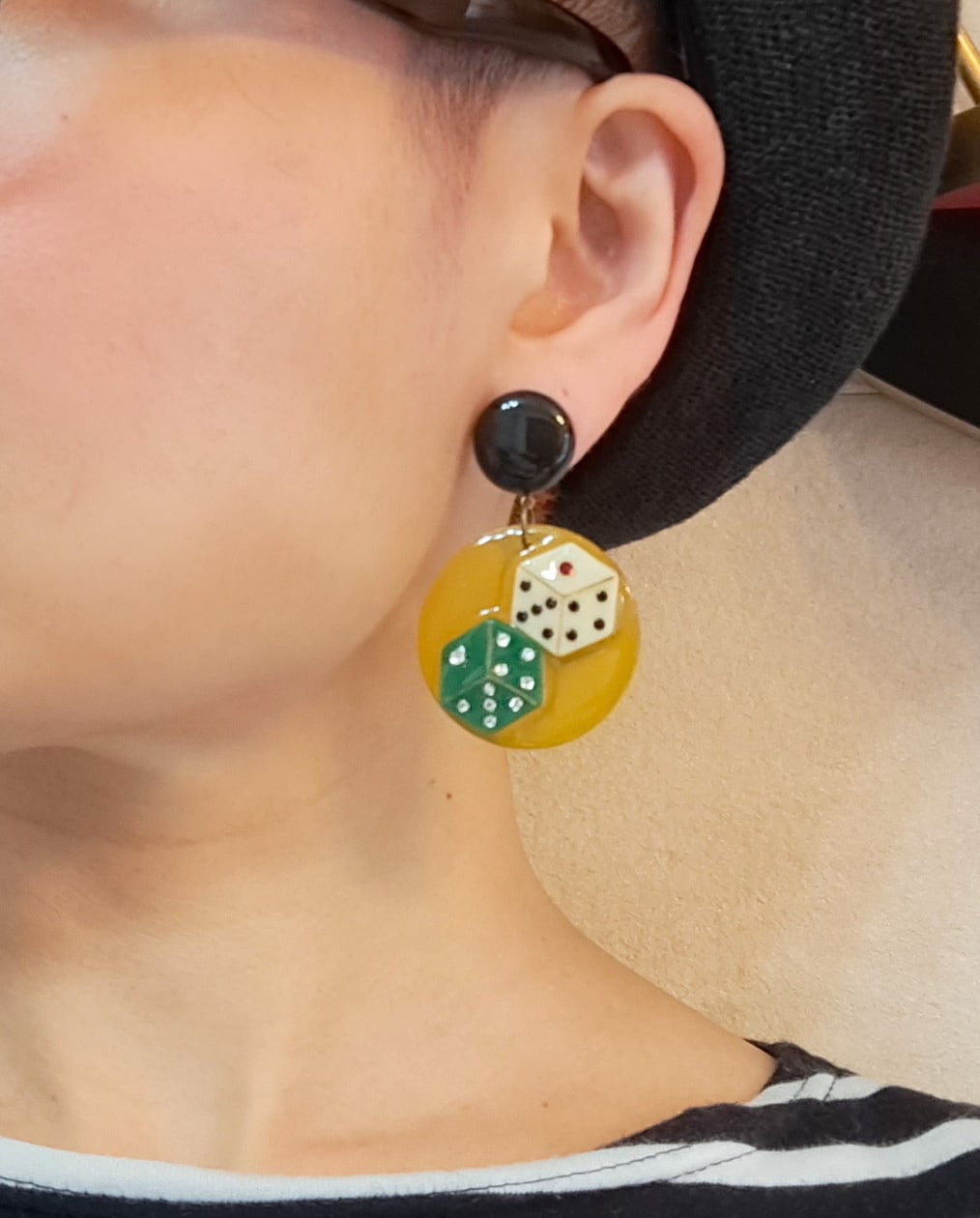 レトロ ツインダイス ピアス・イヤリング 【マンゴー】Retro Twin Dice