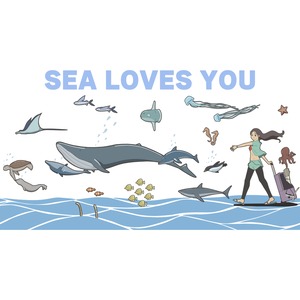 レッツ・オーシャン！-ショルダーサーモステンレスボトル(500ml)