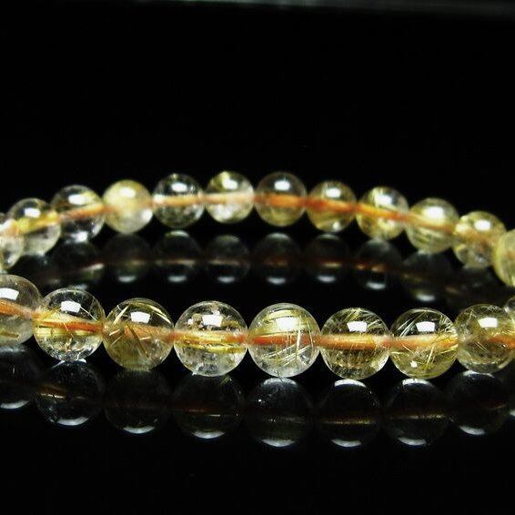 ルチルクォーツ ブレスレット 7mm タイチンルチルクォーツ タイチンルチル 一点物 メール便可 [M便 1/10] 111-49025