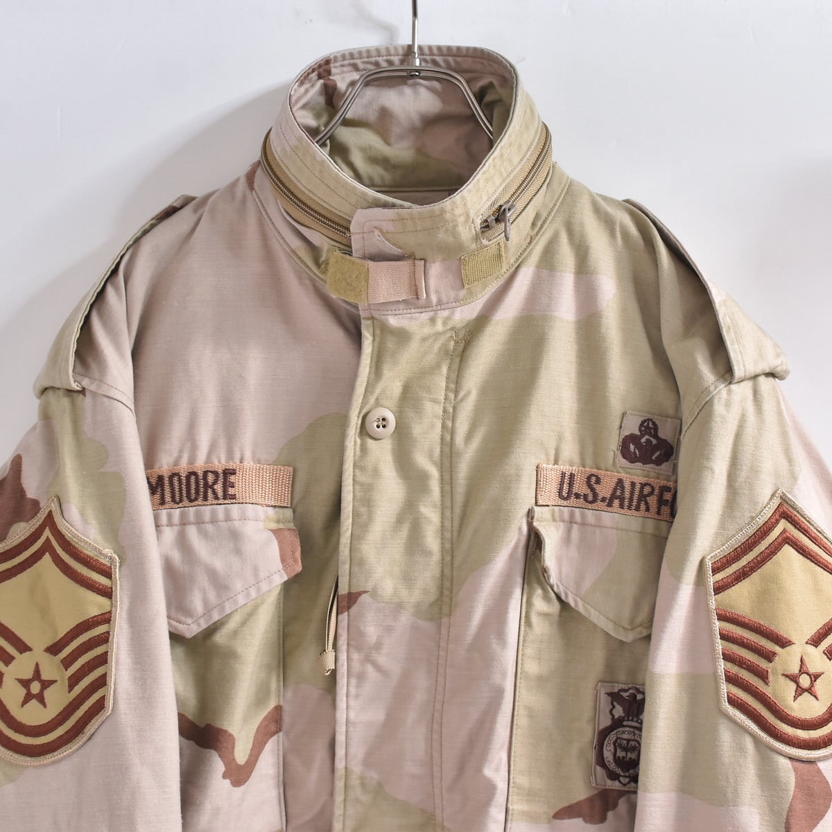 90s U.S.AIR FORCE アメリカ空軍 M-65 デザートカモ フィールドジャケット ミリタリーコート 迷彩 ヴィンテージ カモフラ メンズM×R