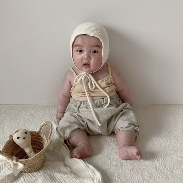 【BABY】ポケット付き無地トップス