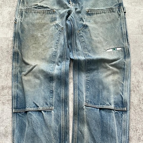 メキシコ製 デニム ダブルニー Carhartt B07 DNM 36×32 詳細写真4