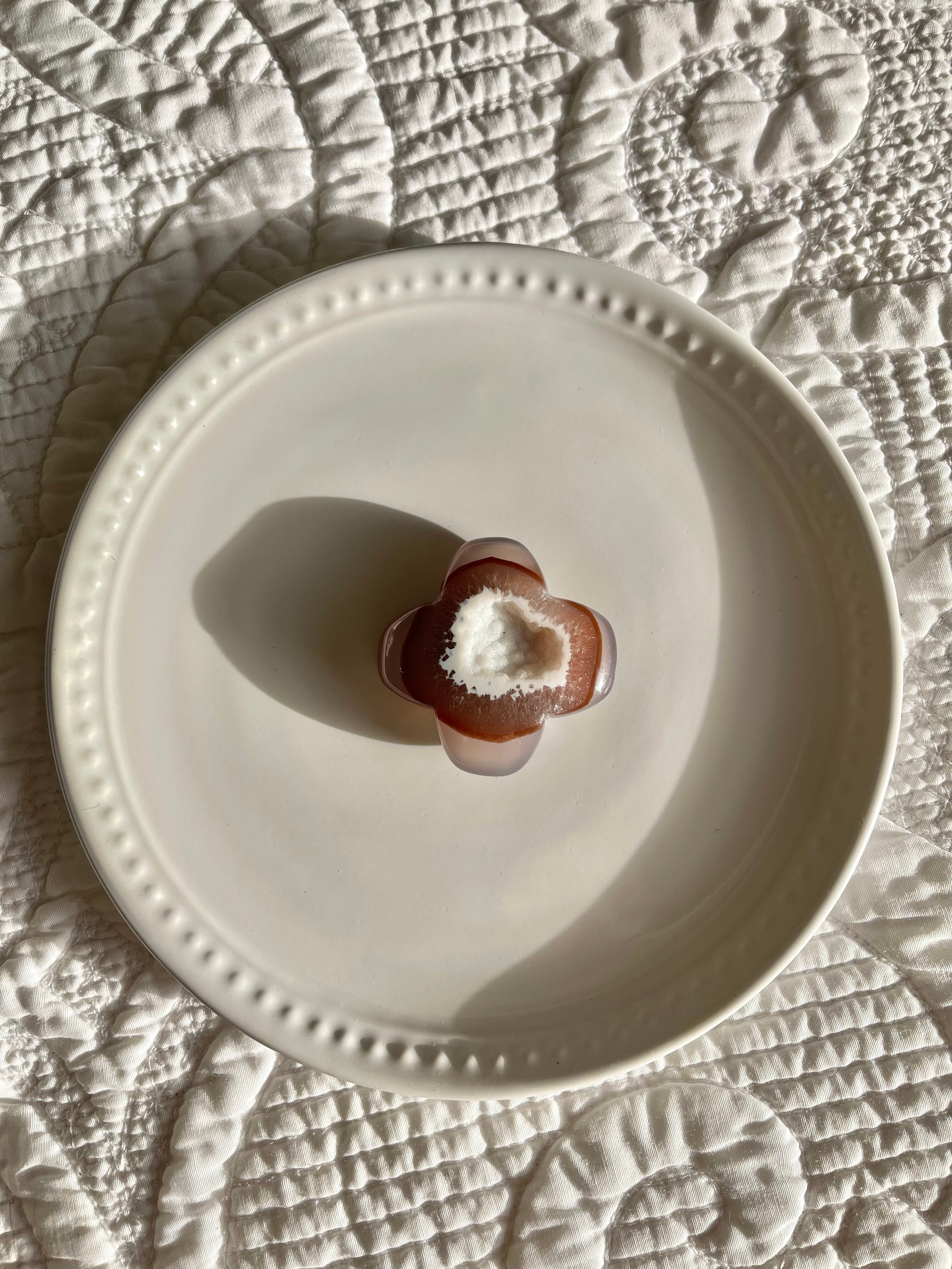 Fire agate druzy flower/フラワーシェイプアゲートドゥルジー